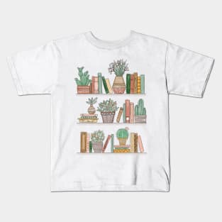 Books and Potted Plants Kids T-Shirt